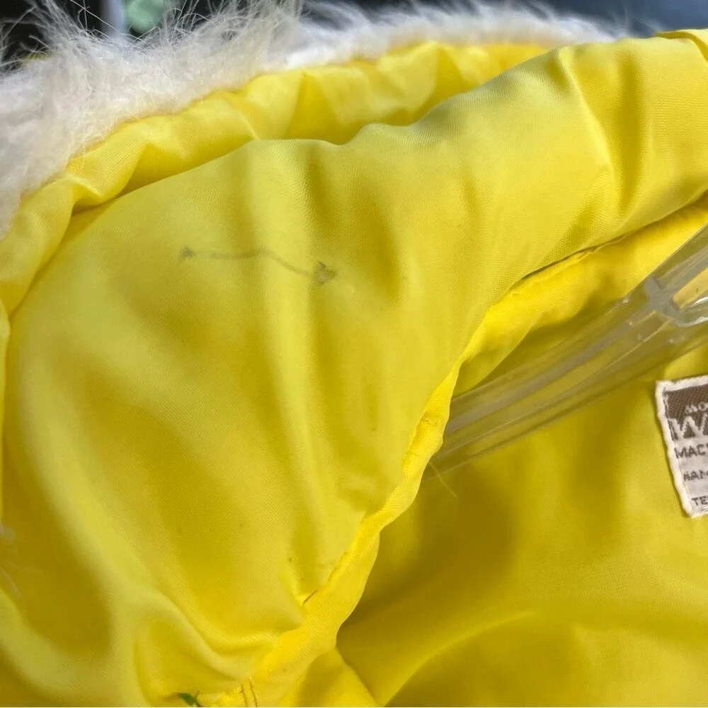 Vintage Kids Jacket Coat Unisex Montgomery Ward Green Yellow 80s
